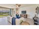 Relaxing living room with view of lake and access to patio at 5640 Silver Moonlight Dr, Palmetto, FL 34221