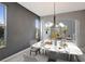 Dining room with marble table and view into living room at 19354 Yellow Clover Dr, Tampa, FL 33647