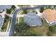 Aerial view of home showcasing backyard and neighborhood at 27325 Mistflower Dr, Wesley Chapel, FL 33544