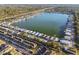 Aerial view of lakefront community at 8841 Walnut Gable Ct, Riverview, FL 33578