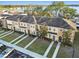 Aerial view of townhouses with parking and waterfront access at 8841 Walnut Gable Ct, Riverview, FL 33578