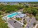 Aerial view of community pool, lounge area, and playground at 8841 Walnut Gable Ct, Riverview, FL 33578