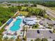 Aerial view showing resort-style pool with surrounding lounge area at 8841 Walnut Gable Ct, Riverview, FL 33578
