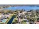 Aerial view of the neighborhood, highlighting the property's waterfront location at 1210 Lady Elaine Dr, Valrico, FL 33594