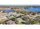 Wide aerial view of the neighborhood, highlighting the property's waterfront location at 1210 Lady Elaine Dr, Valrico, FL 33594