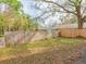 Fenced backyard with a grassy area and mature trees for privacy at 23635 Oakside Blvd, Lutz, FL 33559