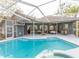 Inviting screened-in pool with a spa and spacious patio area at 23635 Oakside Blvd, Lutz, FL 33559