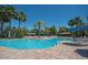 Relaxing freeform pool with palm trees and patio furniture at 417 Brandywine Falls Ct, Apollo Beach, FL 33572