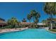 Large, inviting resort-style pool with palm trees and patio furniture at 417 Brandywine Falls Ct, Apollo Beach, FL 33572