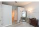 Bedroom with large mirror and hardwood floors at 23635 Oakside Blvd, Lutz, FL 33559