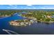 Bird's eye view of waterfront home on a private island at 2 Brightwaters Ne Cir, St Petersburg, FL 33704