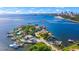 Aerial view of waterfront home with private dock and boat access at 2 Brightwaters Ne Cir, St Petersburg, FL 33704