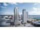 Aerial view of two modern highrise buildings near the water at 235 1St S Ave # 2504, St Petersburg, FL 33701
