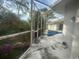 Enclosed pool and patio area needs some TLC at 3040 Sheppards Crook Ct, Holiday, FL 34691