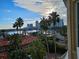 Stunning waterfront view with city skyline and palm trees at 555 5Th Ne Ave # 521, St Petersburg, FL 33701