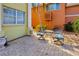 Charming outdoor seating area on a paver patio, perfect for enjoying the sunny Florida weather and a relaxing outdoor ambiance at 808 Symphony Isles Blvd, Apollo Beach, FL 33572