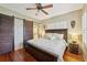 Main bedroom with barn doors and hardwood floors at 934 21St N Ave, St Petersburg, FL 33704