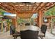 Covered patio with dining table, string lights, and a large TV at 934 21St N Ave, St Petersburg, FL 33704