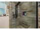 Large walk-in shower with multi-function shower head at 1611 San Charles Dr, Dunedin, FL 34698