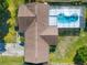 Top-down view showing house and pool at 4345 Union Springs Rd, Spring Hill, FL 34608