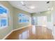 Open living room with hardwood floors and water views at 843 Harbor Is, Clearwater Beach, FL 33767