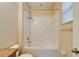 Clean bathroom with shower/tub combo and tile at 12610 Geneva Glade Dr, Riverview, FL 33578