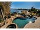 Stunning waterfront views from the pool and spa at 1302 Belcher Dr, Tarpon Springs, FL 34689