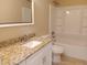 Clean bathroom with granite vanity and a bathtub at 156 Grand Ave, Brooksville, FL 34604