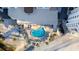 Aerial view of resort community with pool and beach access at 1582 Gulf Blvd # 1108, Clearwater Beach, FL 33767