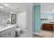 Clean bathroom with updated vanity and shower at 1582 Gulf Blvd # 1108, Clearwater Beach, FL 33767