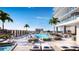 Resort-style pool with lounge chairs and cabanas at 235 1St S Ave # 3502, St Petersburg, FL 33701