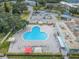 Community pool and surrounding area from above at 2363 Israeli Dr # 25, Clearwater, FL 33763