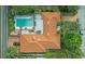 Aerial view showing home's layout and pool at 263 Overbrook E St, Largo, FL 33770