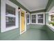 Inviting front porch with yellow door and light fixtures at 2758 3Rd S Ave, St Petersburg, FL 33712