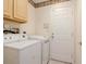 Convenient laundry room with washer, dryer, and ample cabinet space at 8811 Casablanca Way # 106, Tampa, FL 33626