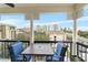 Enjoy city views from this furnished balcony, complete with a table and chairs at 1002 S Harbour Island Blvd # 1502, Tampa, FL 33602