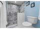 Bathroom with a walk-in shower and gray tile at 1002 S Harbour Island Blvd # 1502, Tampa, FL 33602