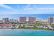 Aerial view of oceanfront community with resort amenities at 1310 Gulf Blvd # 4-G, Clearwater, FL 33767