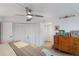 Bright bedroom with built-in closet and dresser at 1310 Gulf Blvd # 4-G, Clearwater, FL 33767