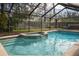 Inviting screened pool and spa perfect for relaxation at 16809 Woburn Ln, Lutz, FL 33549