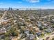 Aerial view showing home's location in a residential neighborhood near the water at 3815 W San Juan St, Tampa, FL 33629