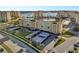 Aerial view of a condominium complex with parking and waterfront views at 4650 Cove Cir # 509, St Petersburg, FL 33708