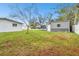 Large backyard with storage shed and grassy area at 6040 Antrim St, New Port Richey, FL 34653