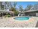 Inviting kidney-shaped pool with a slide in the backyard at 6040 Antrim St, New Port Richey, FL 34653