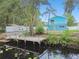 Waterfront backyard oasis with dock and lush landscaping at 6416 Finance Ave, Weeki Wachee, FL 34607