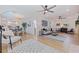 Open floor plan living area with stylish furniture and fireplace at 1234 29Th N St, St Petersburg, FL 33713