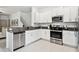 Modern kitchen with stainless steel appliances and white cabinets at 21428 Darter Rd, Land O Lakes, FL 34638