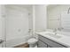 Clean bathroom, featuring a bathtub, toilet and vanity at 31814 Oyster Trellis Ln, Wesley Chapel, FL 33545