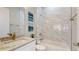 Clean bathroom with marble tile and modern vanity at 3515 55Th Ave N, St Petersburg, FL 33714