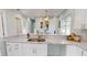 Modern kitchen with white cabinets, granite countertops and double sink at 3515 55Th Ave N, St Petersburg, FL 33714